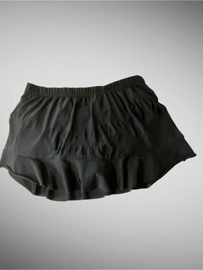 Aqua Green Black Swim Skirt 16W 18W Plus Size Ruffle Hem Swim Bottom